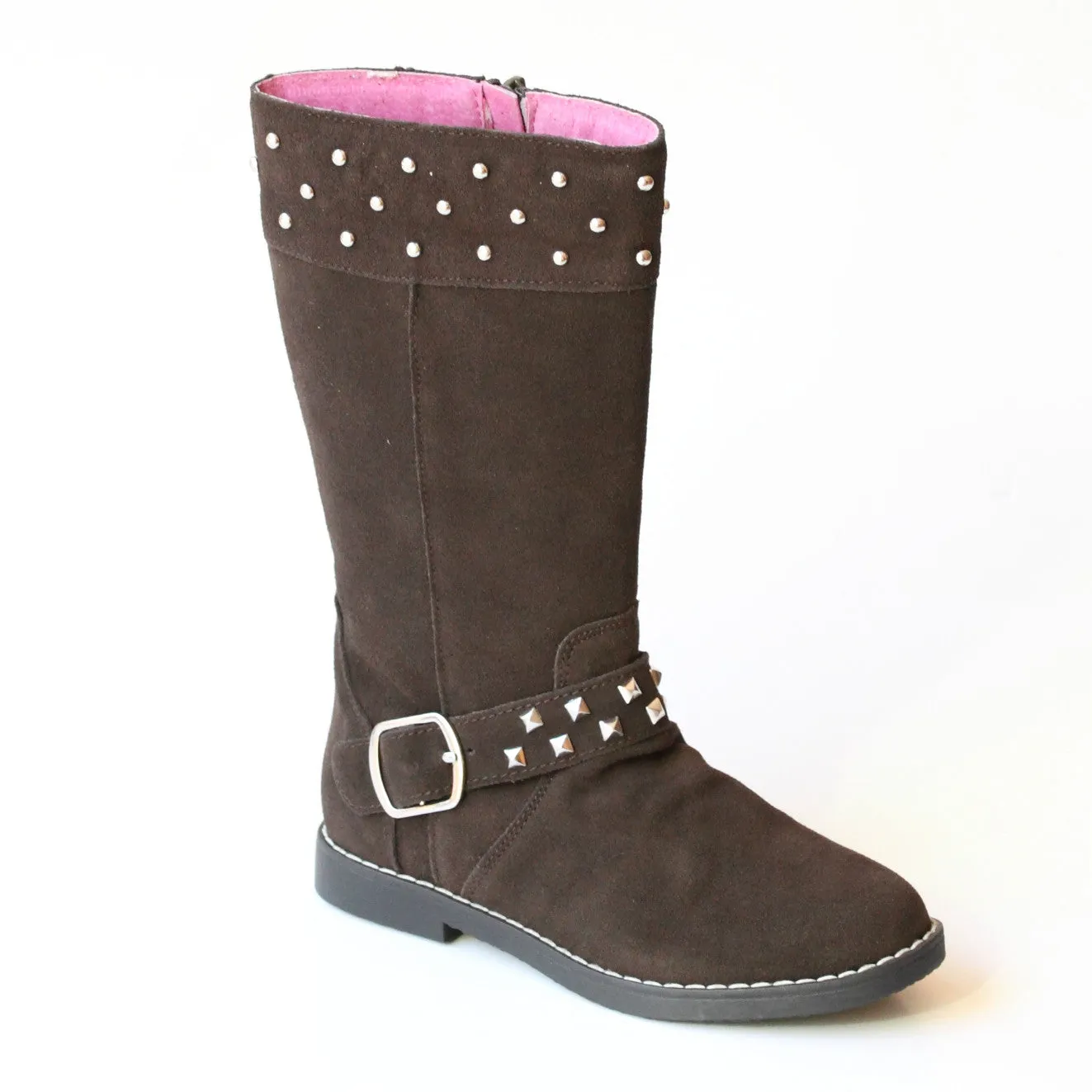 FINAL SALE - L'Amour Girls Studded Suede Tall Boots