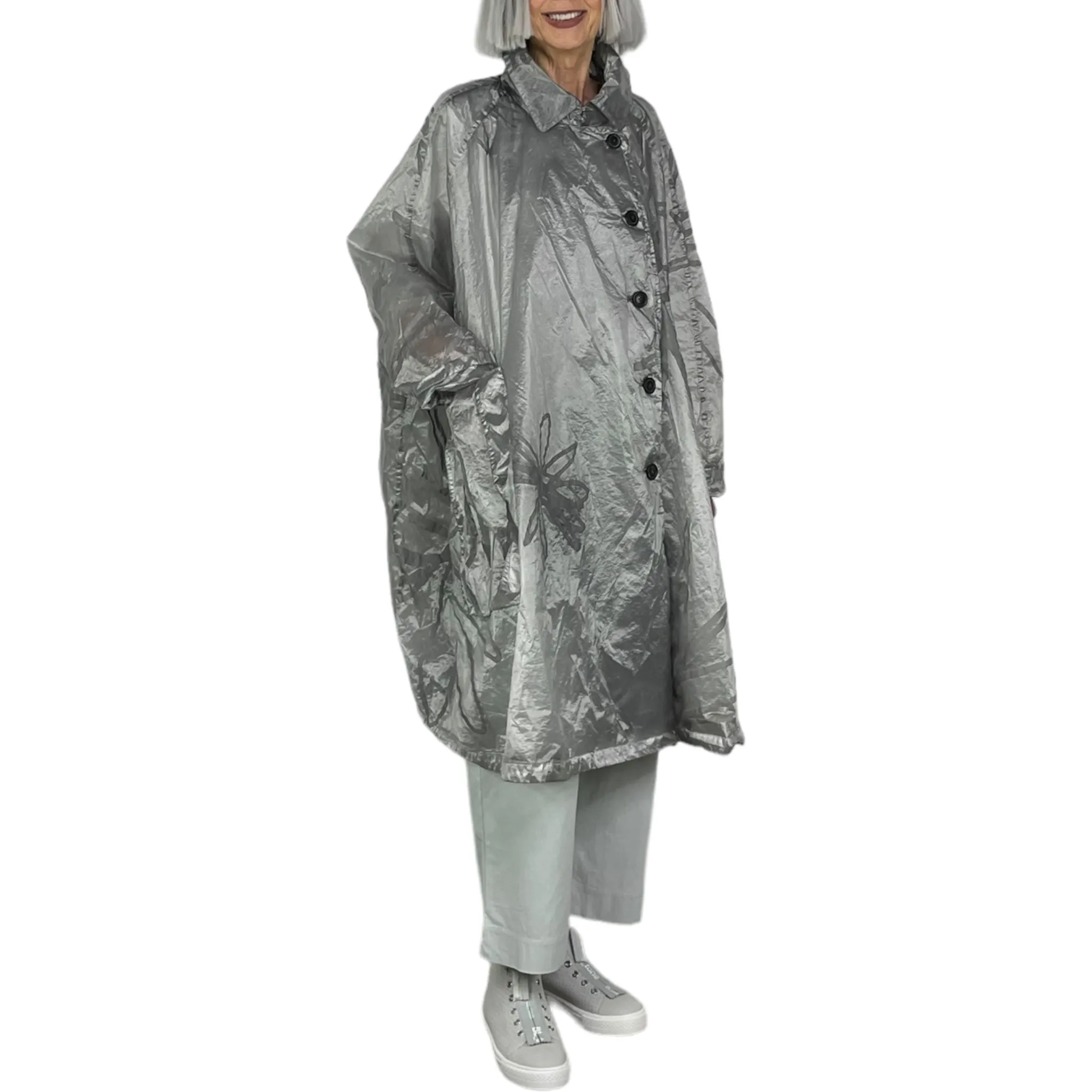 FLOCK PRINTED RAINCOAT