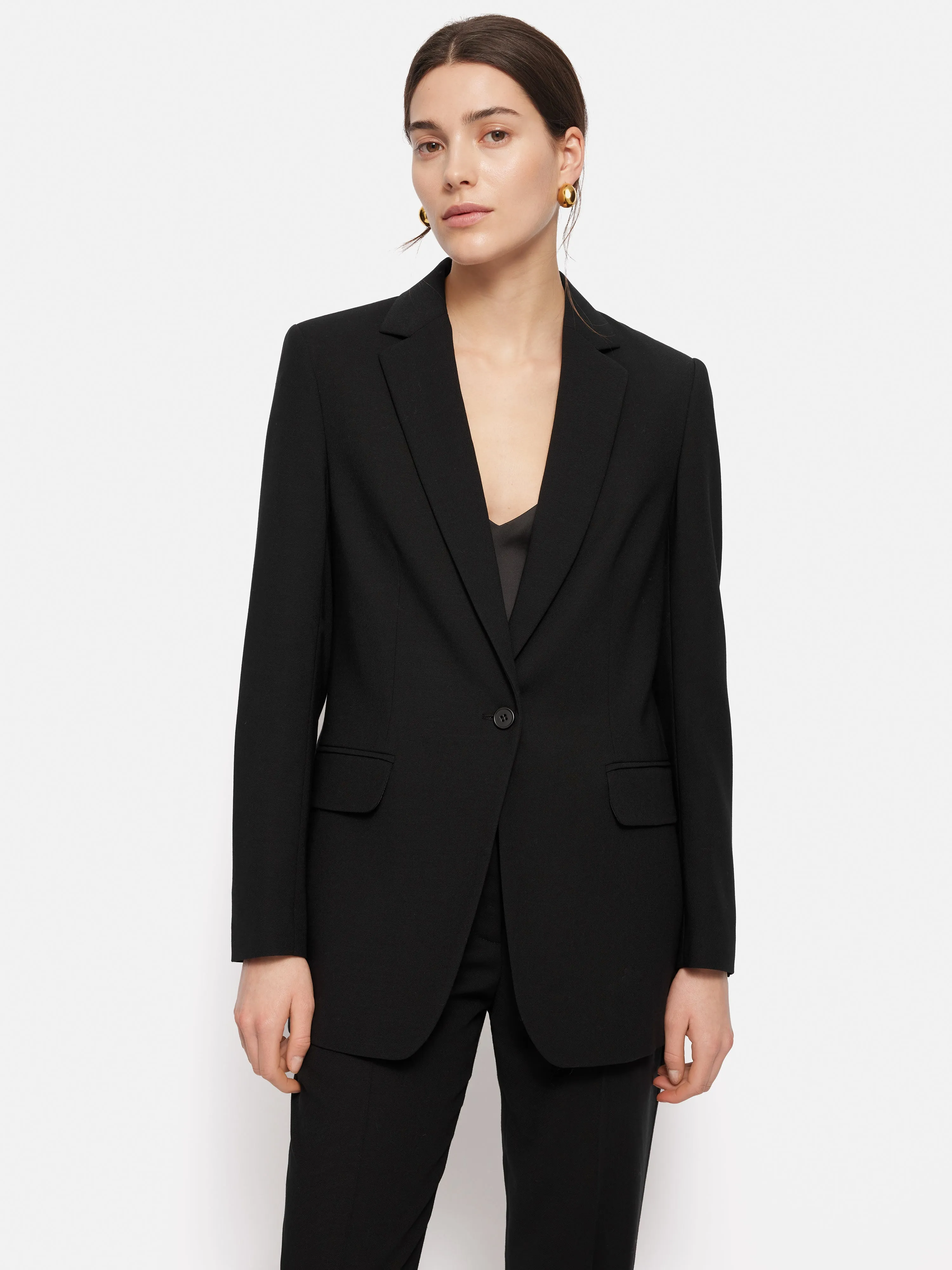 Fluid Twill Knox Blazer | Black