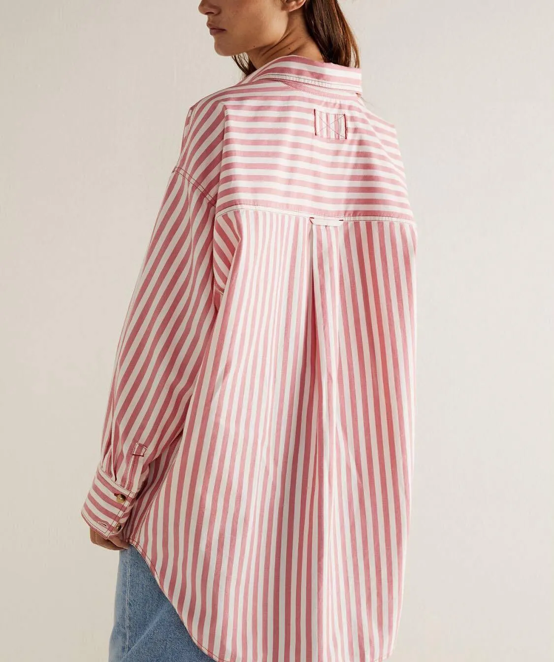 Free People  |Stripes Casual Style Long Sleeves Cotton Shirts & Blouses