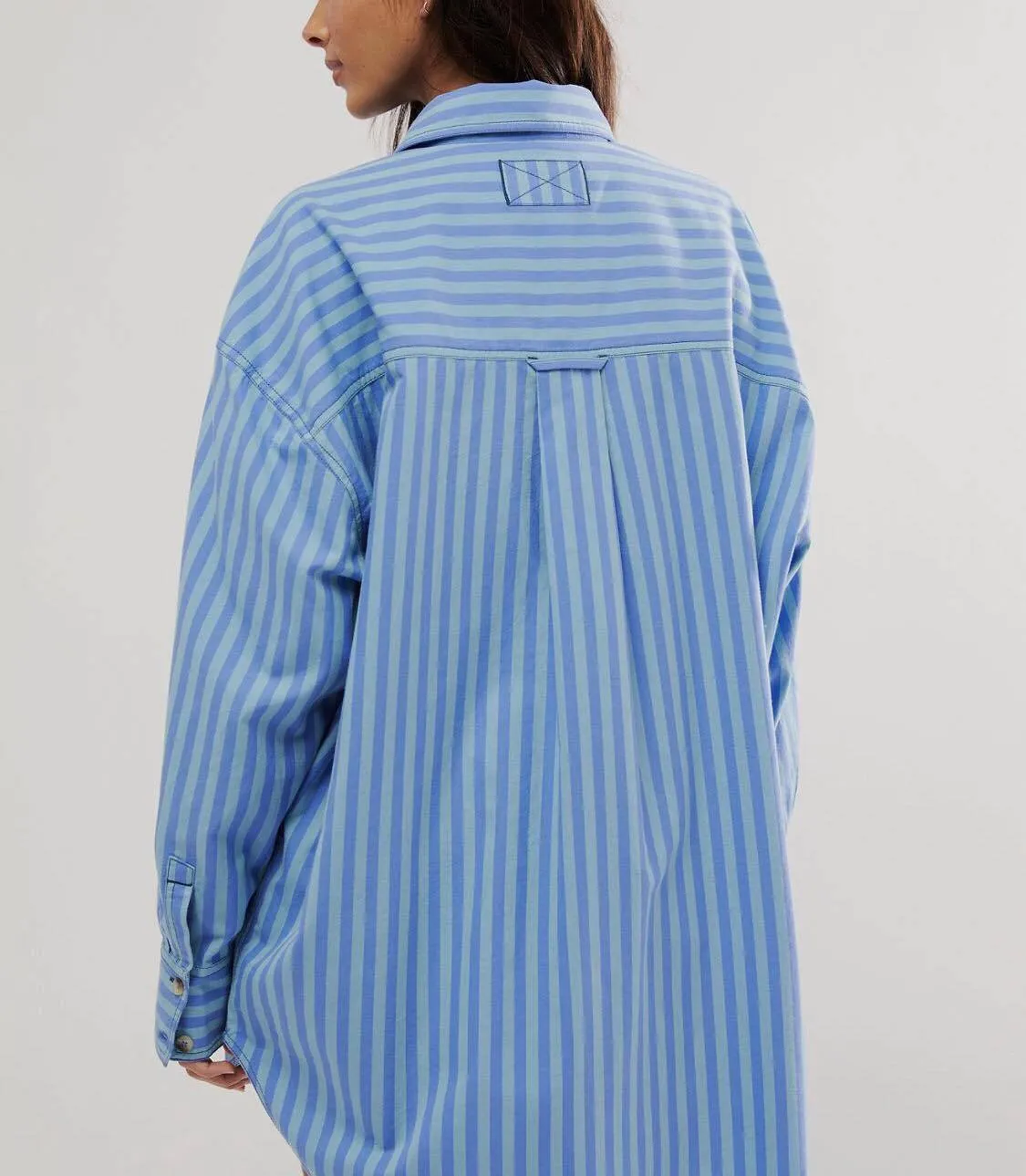 Free People  |Stripes Casual Style Long Sleeves Cotton Shirts & Blouses