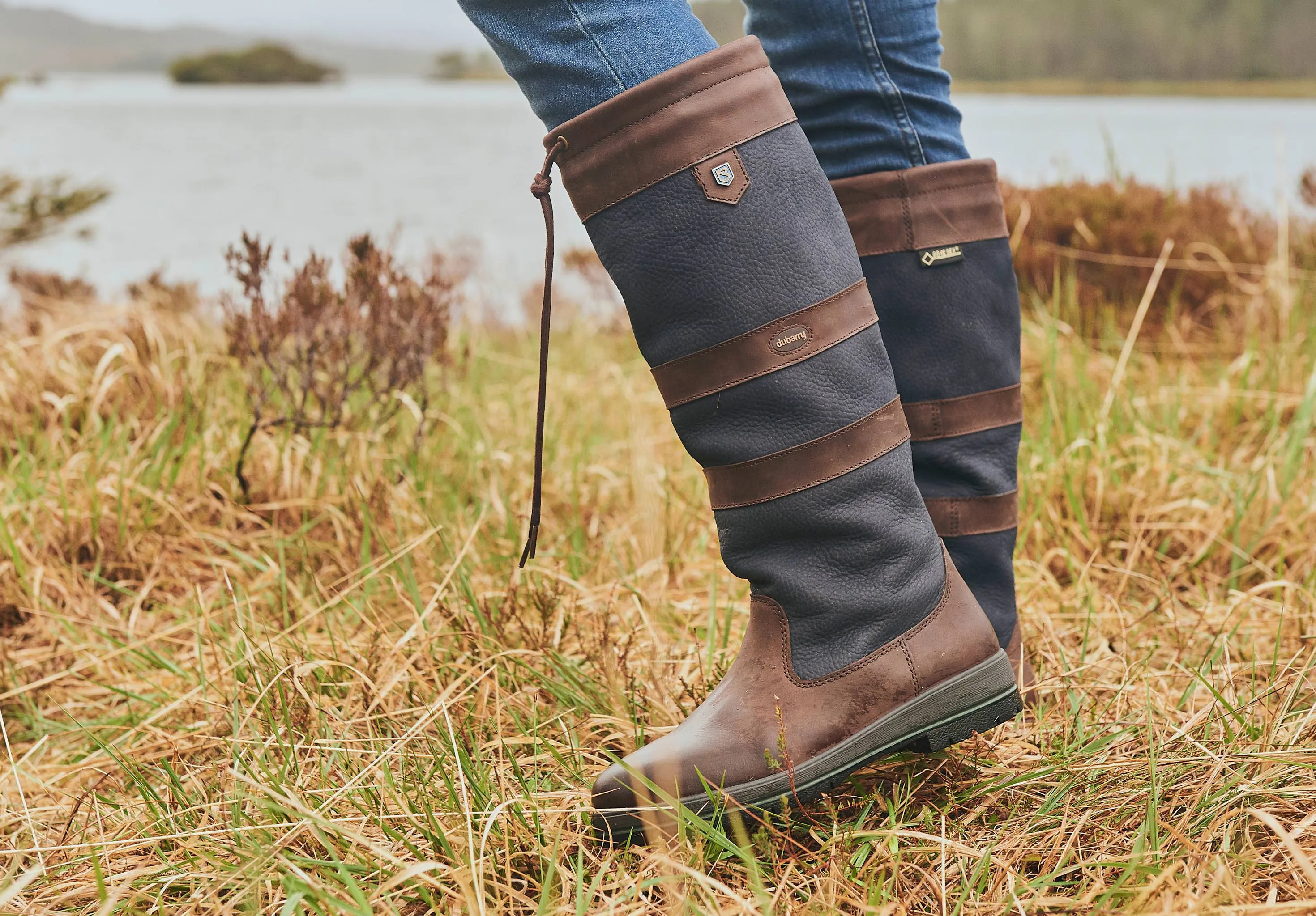 Galway Ladies Country Boot  - Navy/Brown