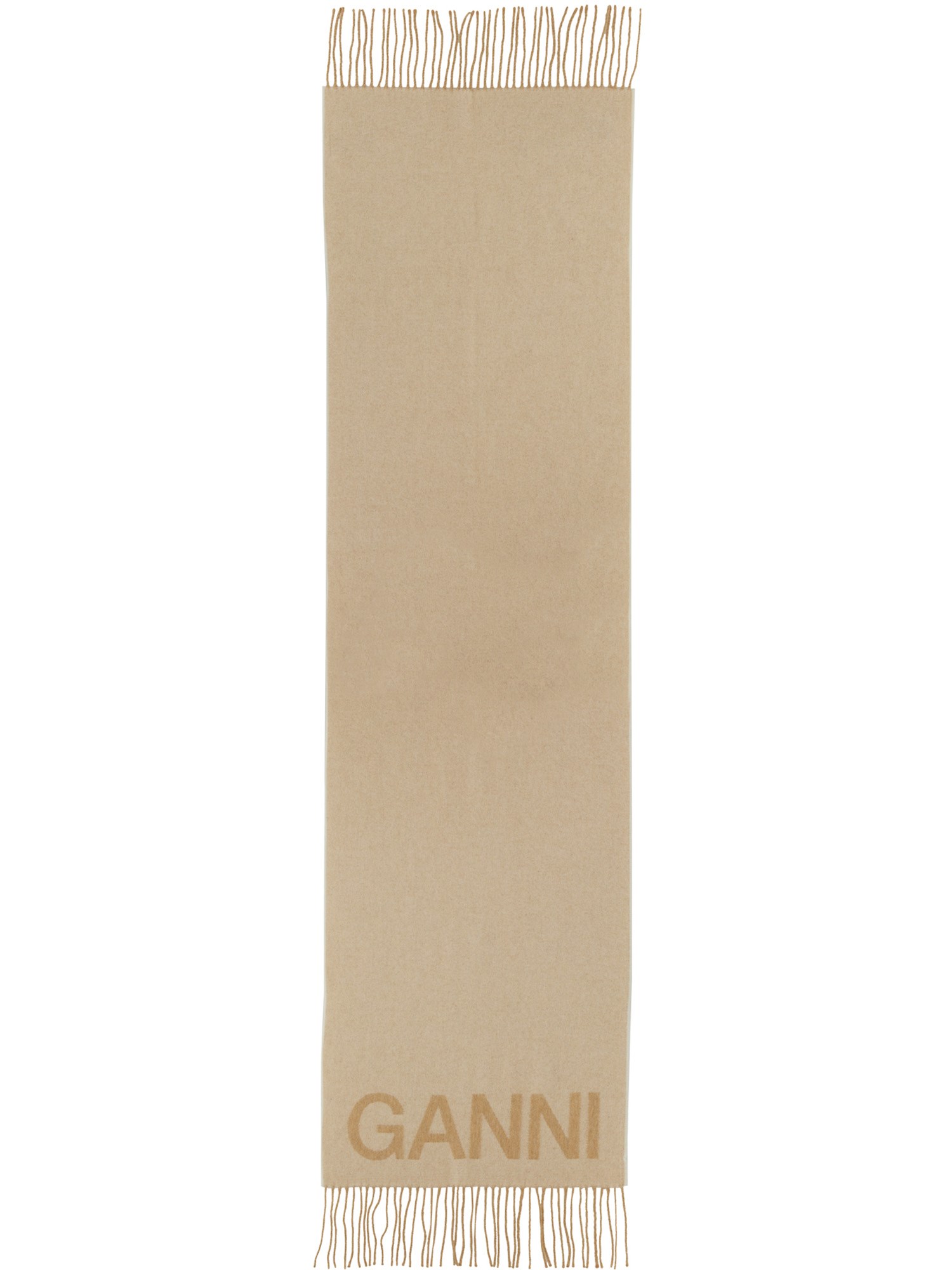 GANNI    WOOL SCARF WITH LOGO