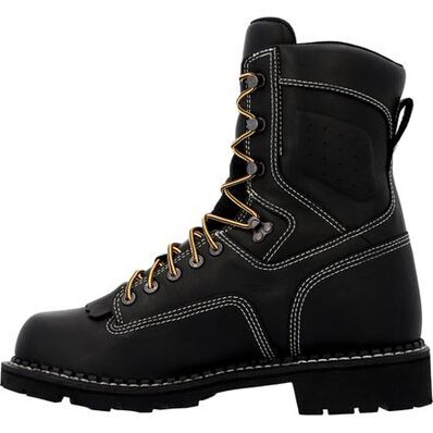 Georgia Men's USA Logger Waterproof Work Boot in Black