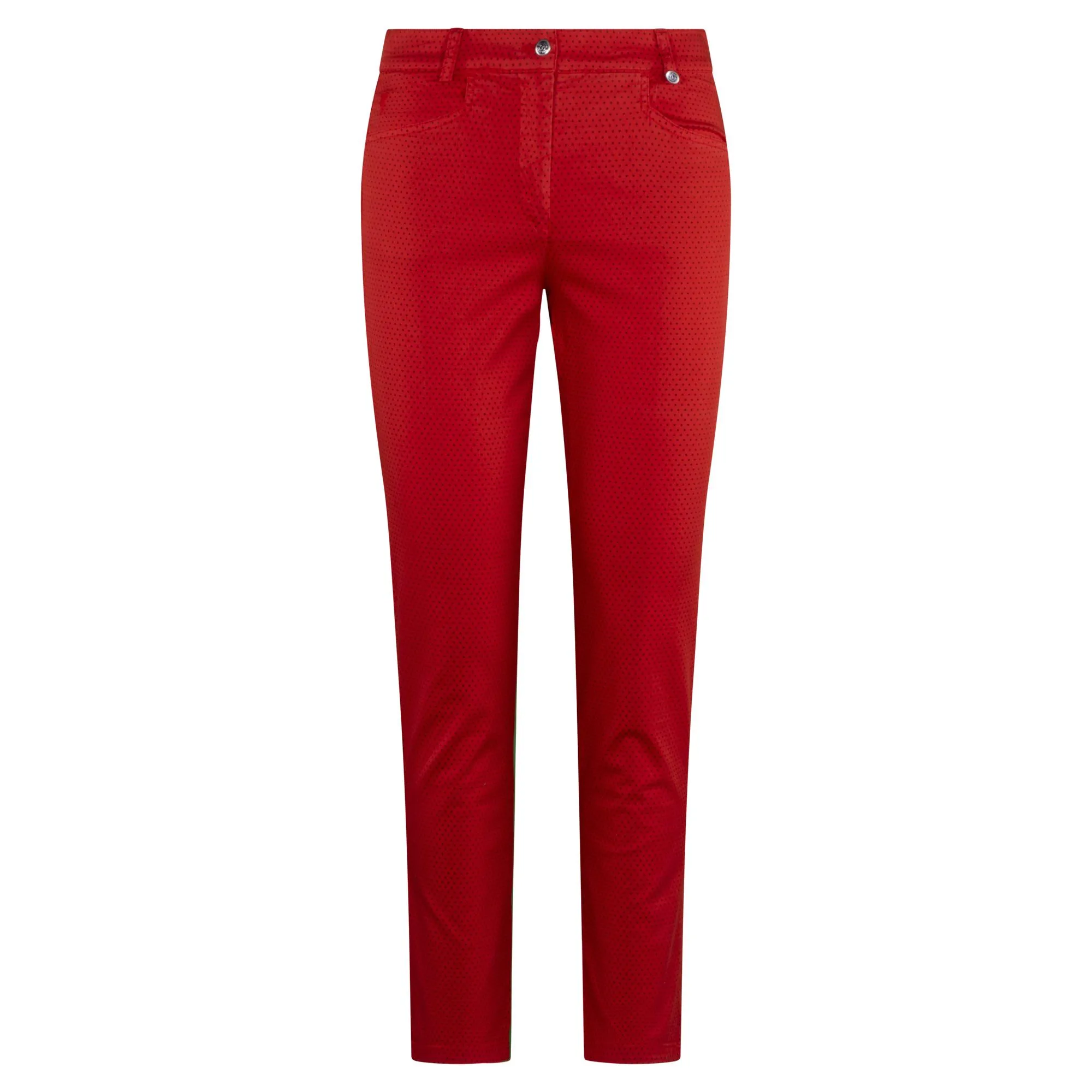 Golfino Dot Print Ladies Golf Trousers Red Flame