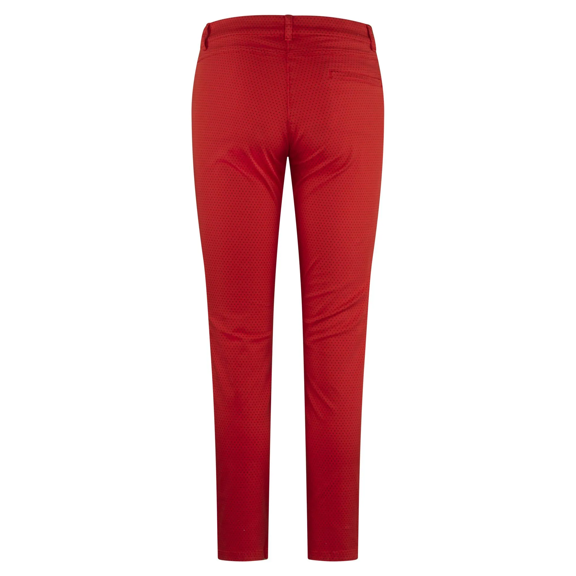 Golfino Dot Print Ladies Golf Trousers Red Flame