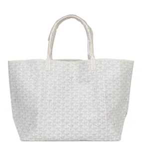 Goyard Goyardine White St. Louis GM Tote Bag Palladium Hardware