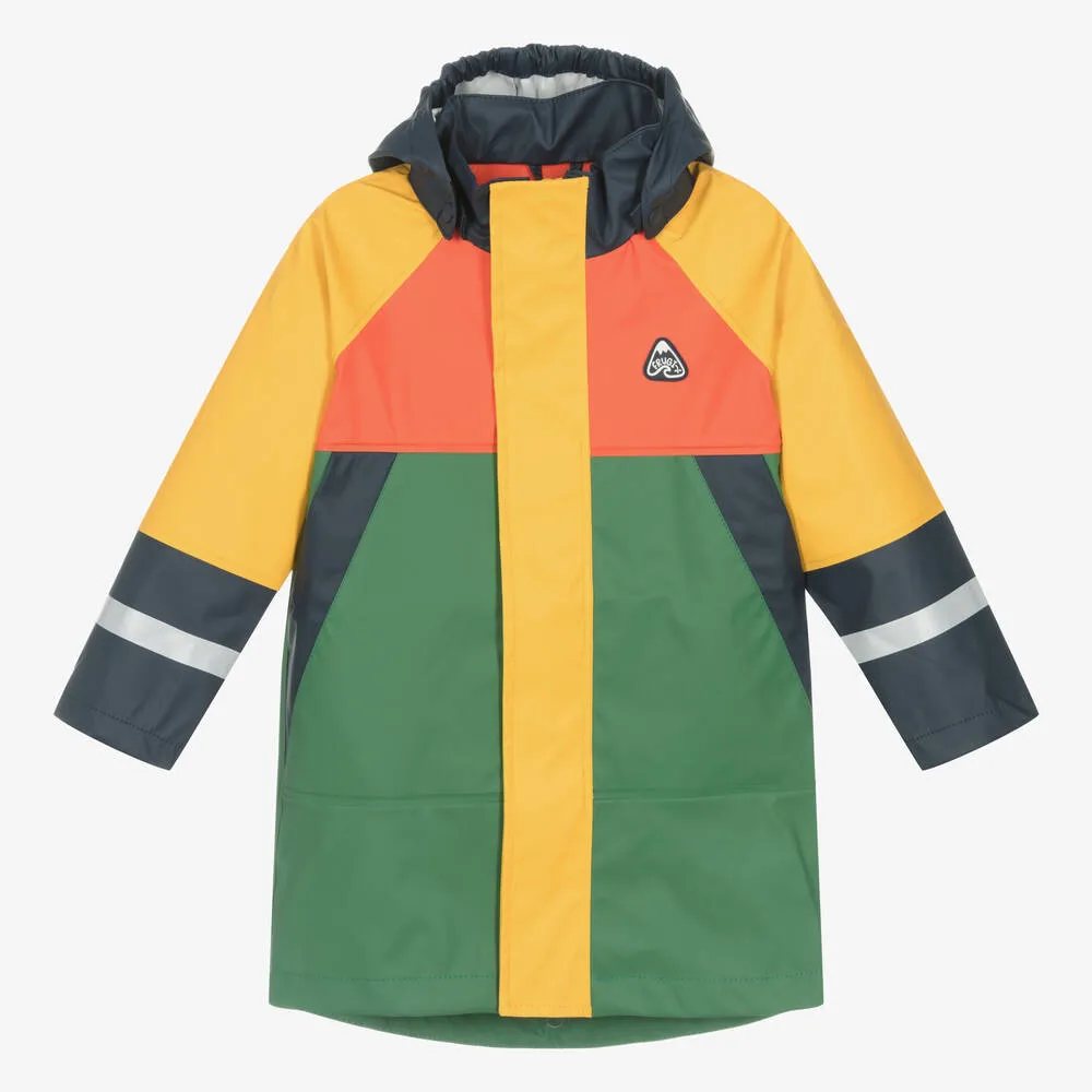 Green Colourblock Raincoat