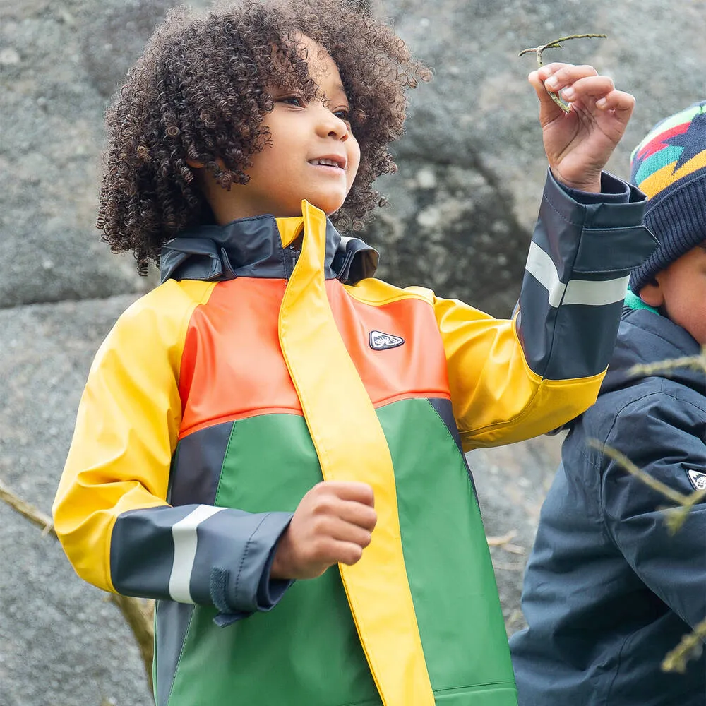 Green Colourblock Raincoat