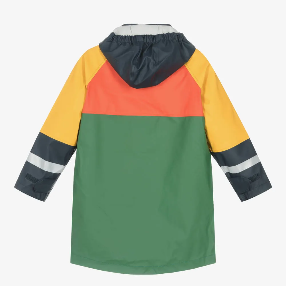 Green Colourblock Raincoat