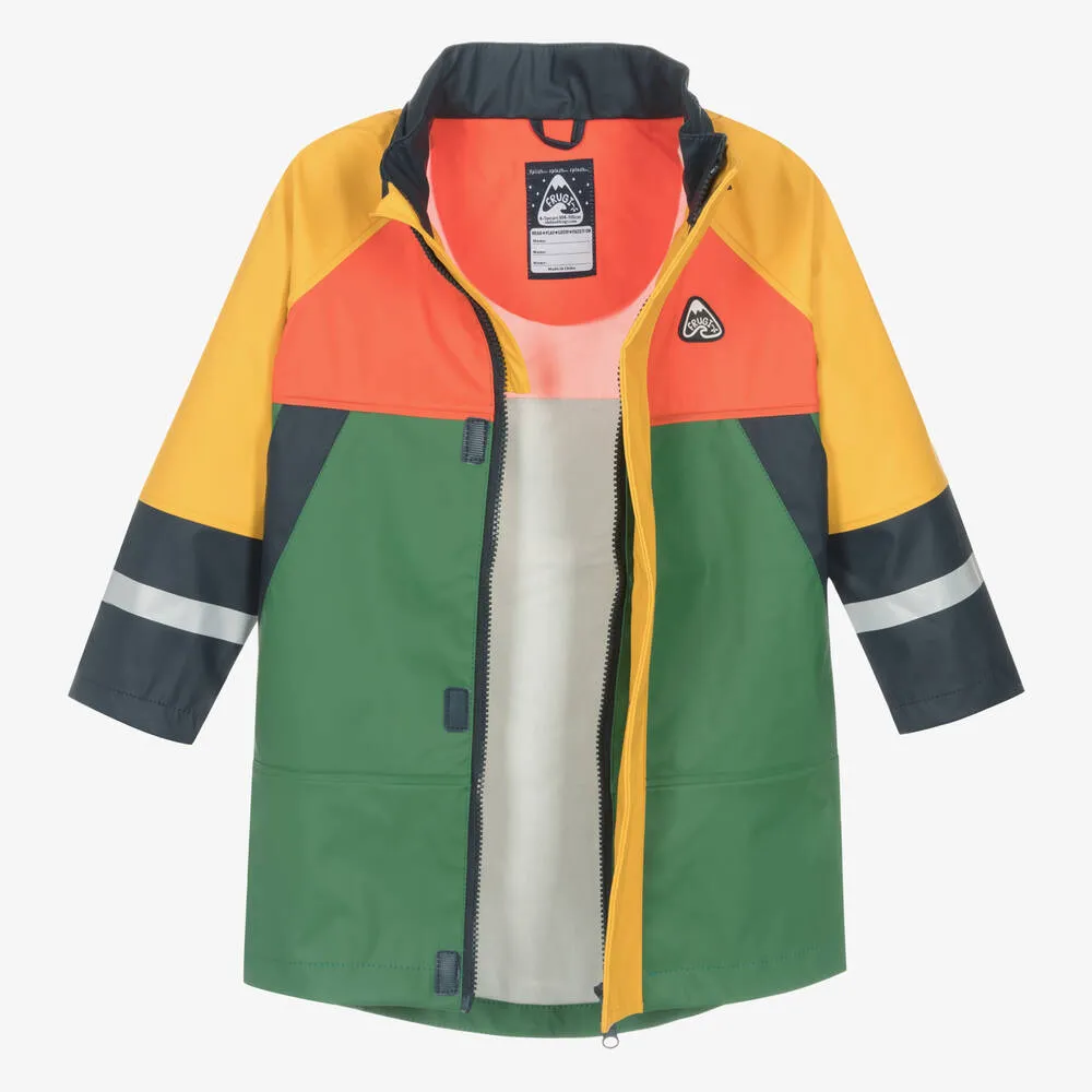 Green Colourblock Raincoat