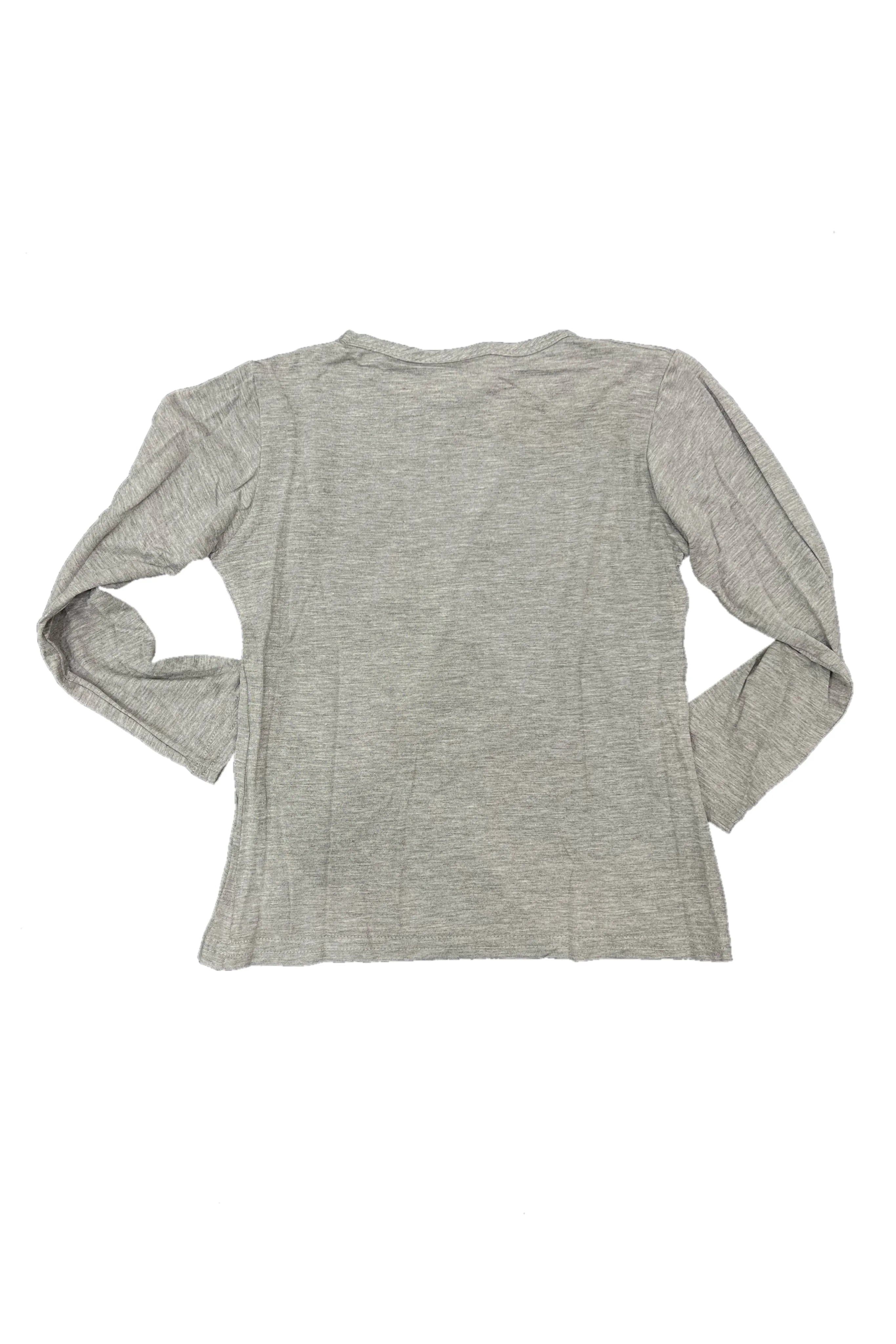 Grey Rhinestone Ombre Star Long Sleeve Tee