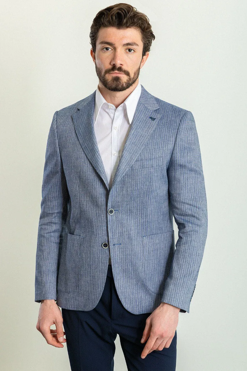 HolloMen Blue Blazer Jacket.