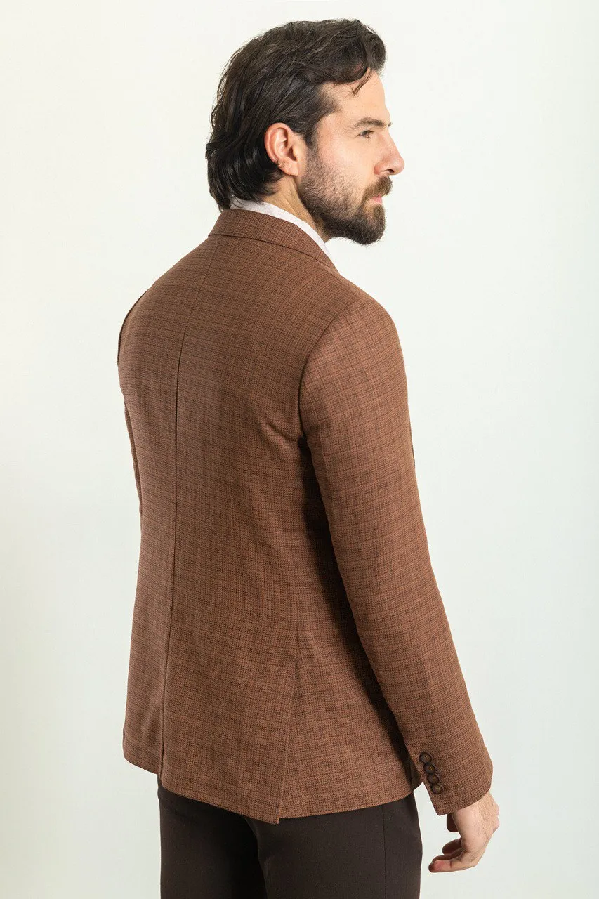 HolloMen Brown Patterned Blazer