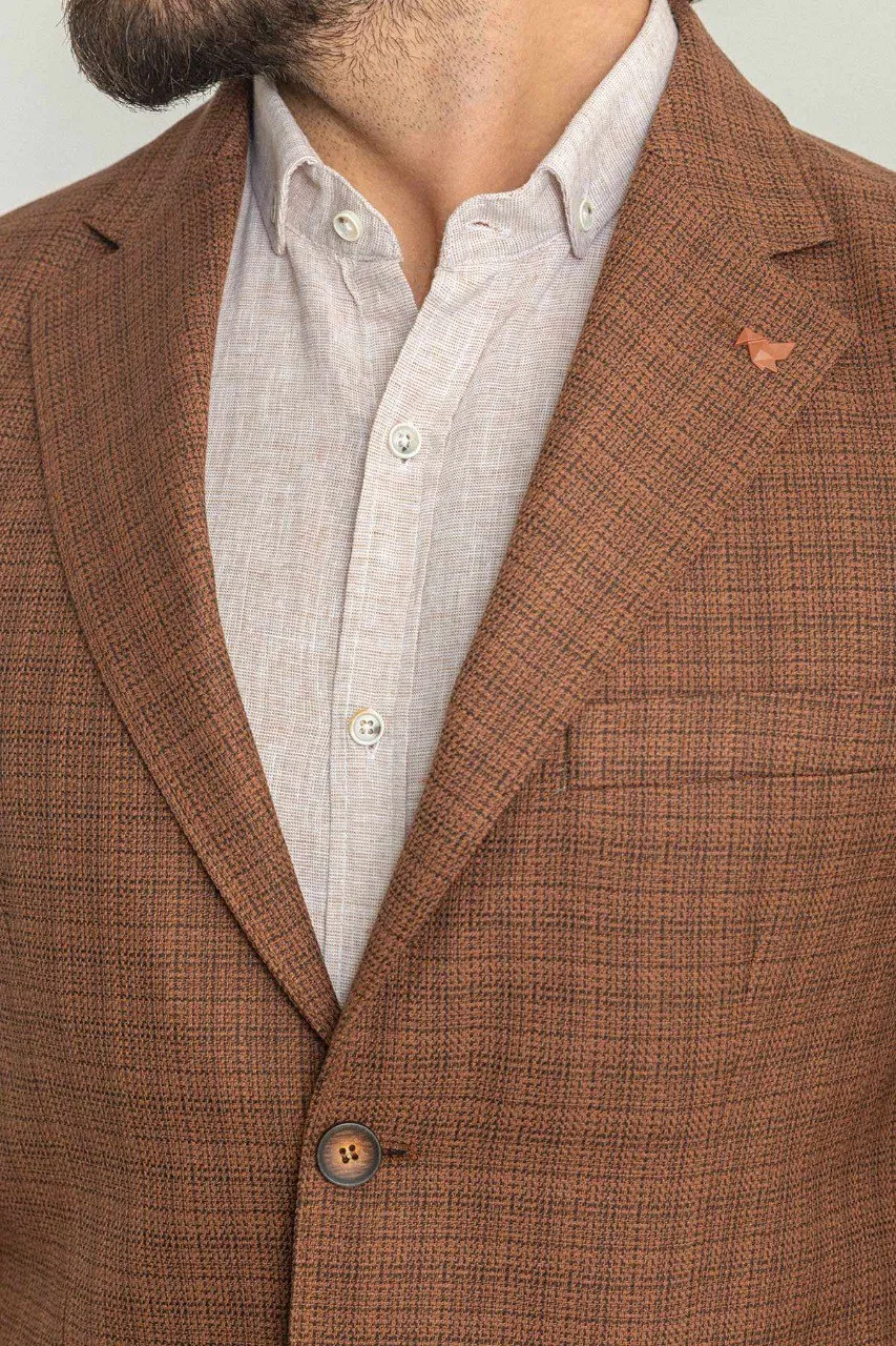 HolloMen Brown Patterned Blazer