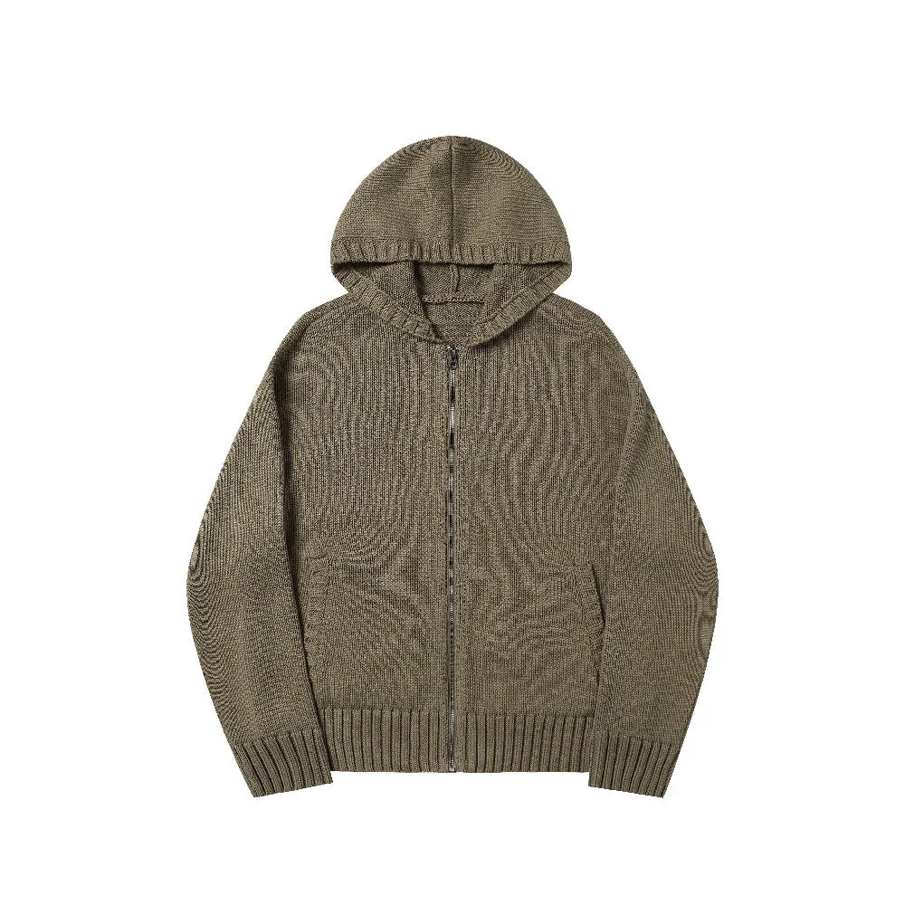 Hooded Jacquard Sweater