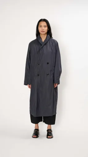 Hooded Raincoat - Blue Black