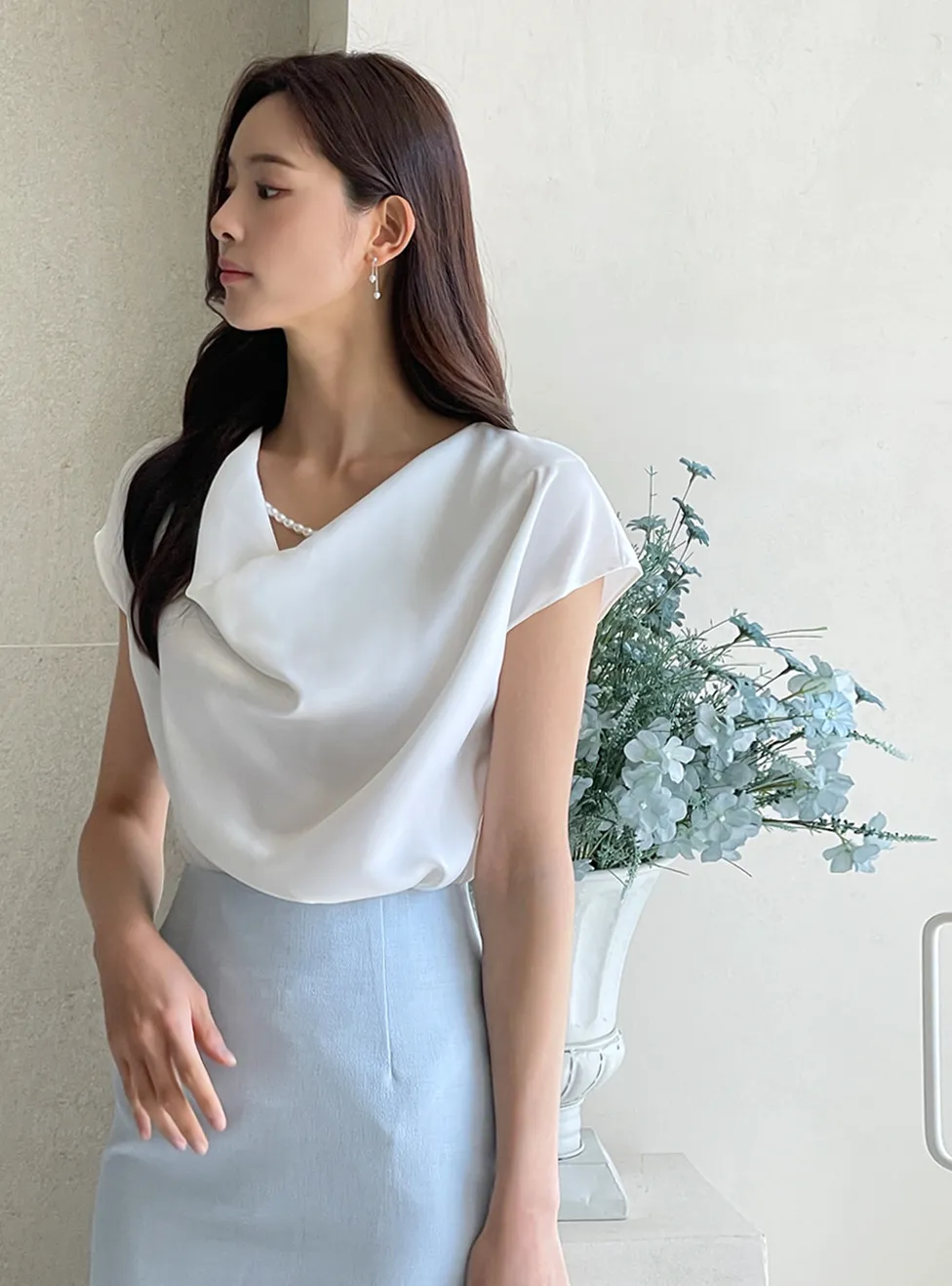 I AM MARI  |Plain Short Sleeves Party Style Office Style Elegant Style