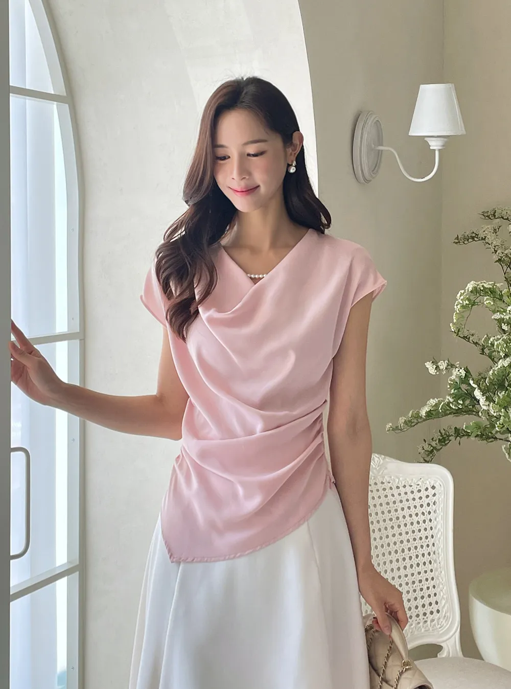 I AM MARI  |Plain Short Sleeves Party Style Office Style Elegant Style