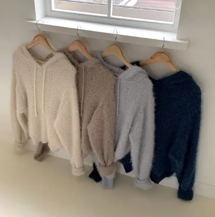 IONSEOUL  |Long Sleeves Plain Sweaters