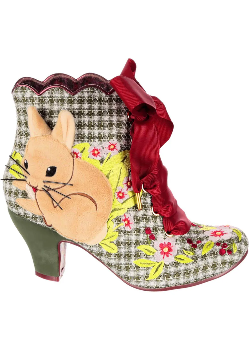 Irregular Choice Bunny Bow 40's Boots Green