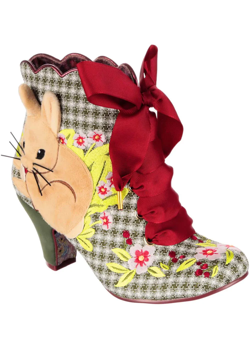 Irregular Choice Bunny Bow 40's Boots Green