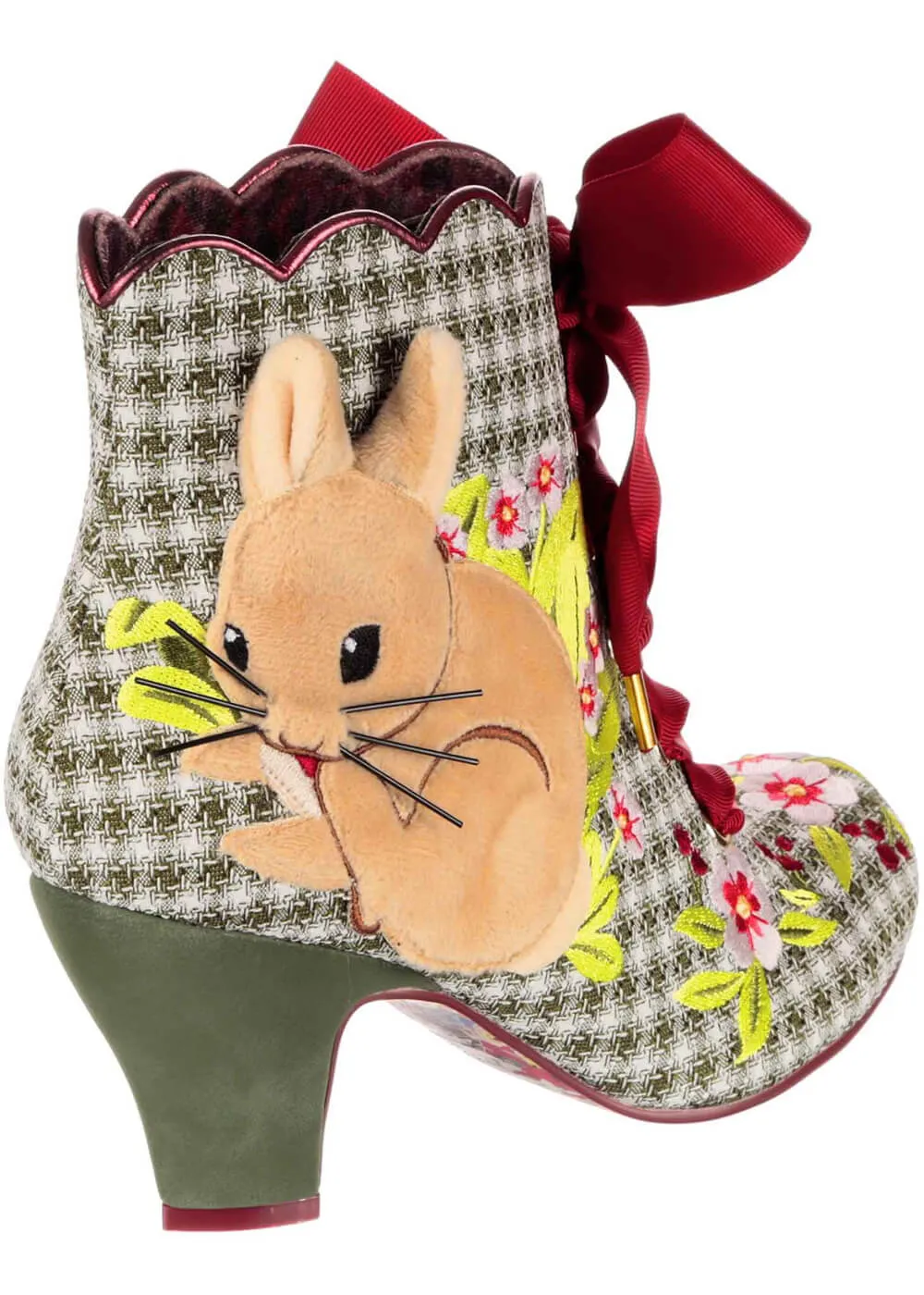 Irregular Choice Bunny Bow 40's Boots Green