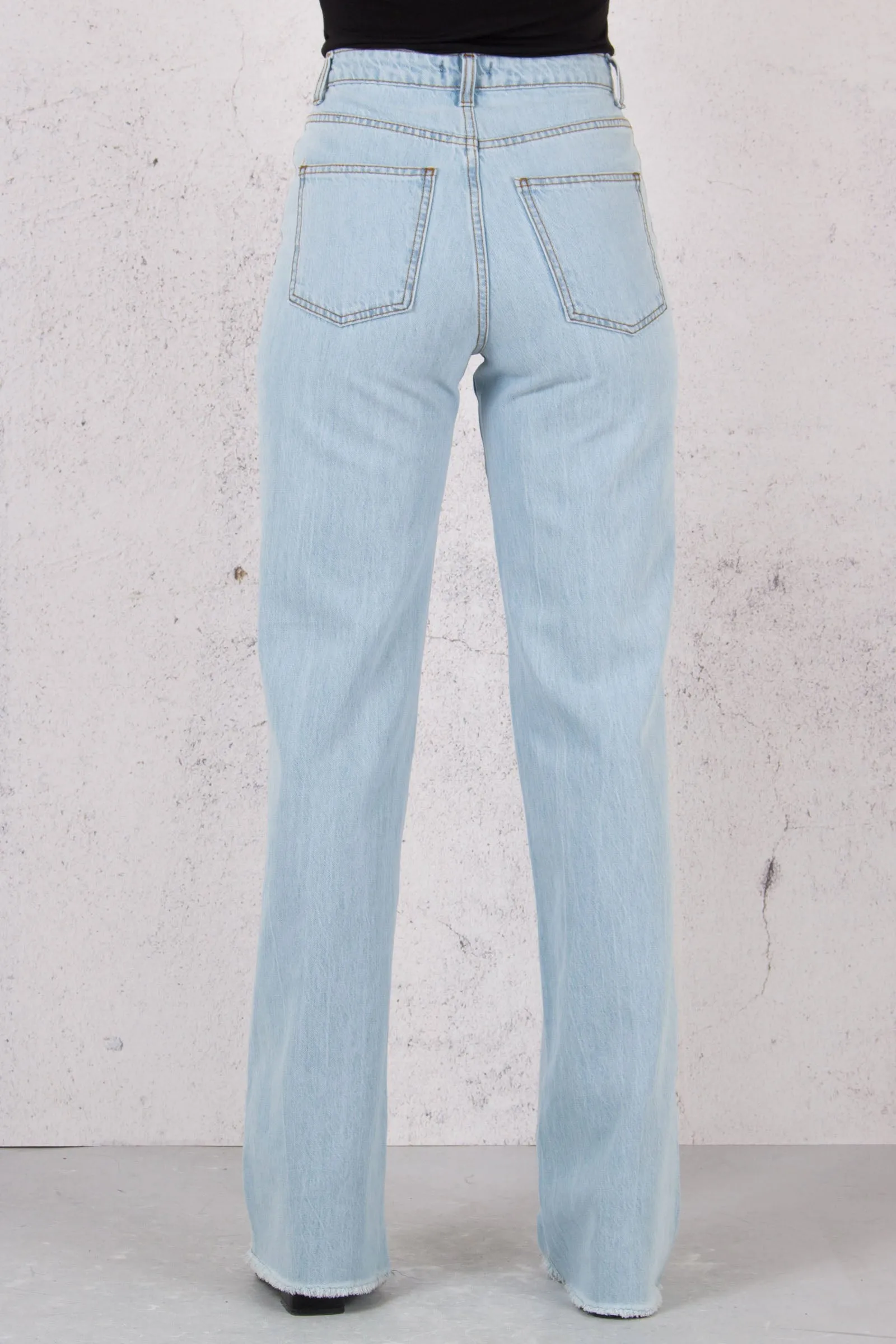 Jeans Vita Alta Denim Chiaro