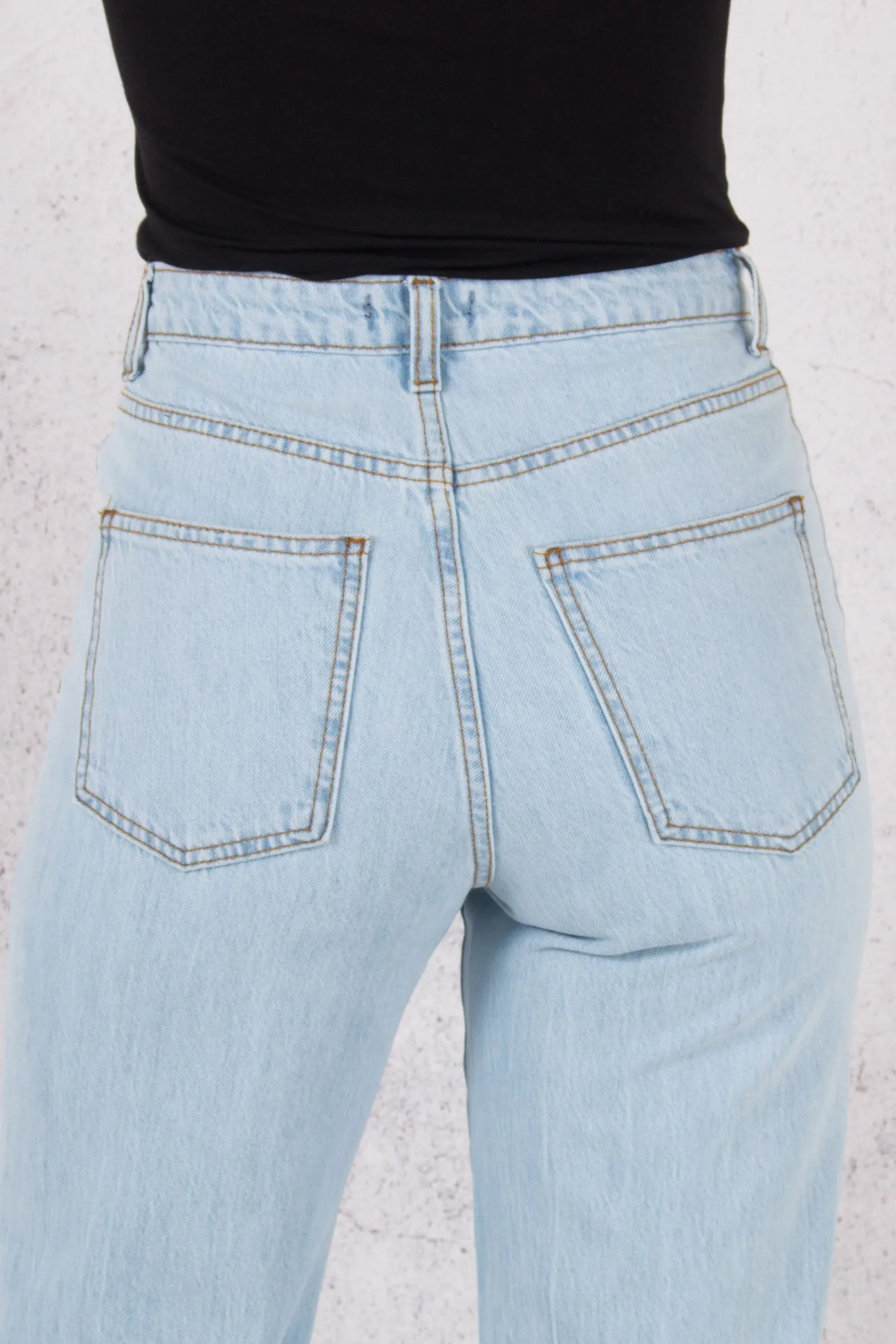 Jeans Vita Alta Denim Chiaro