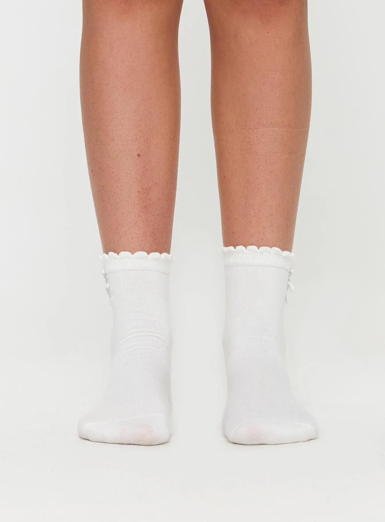 Jenah Bow Socks White