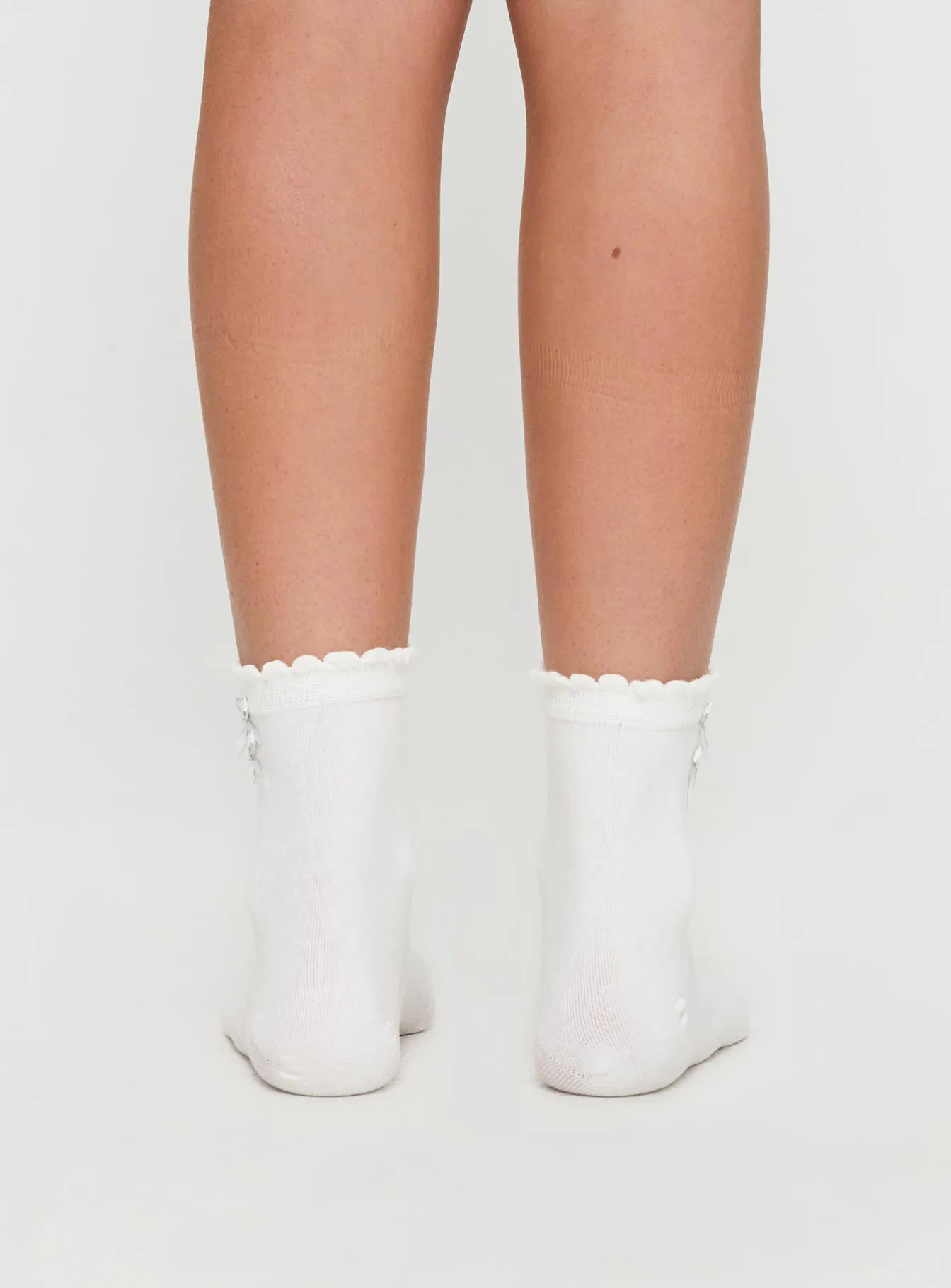 Jenah Bow Socks White