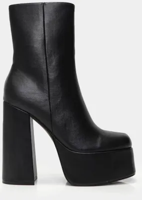 Koi Footwear Lexus Platform 70's Boots Black