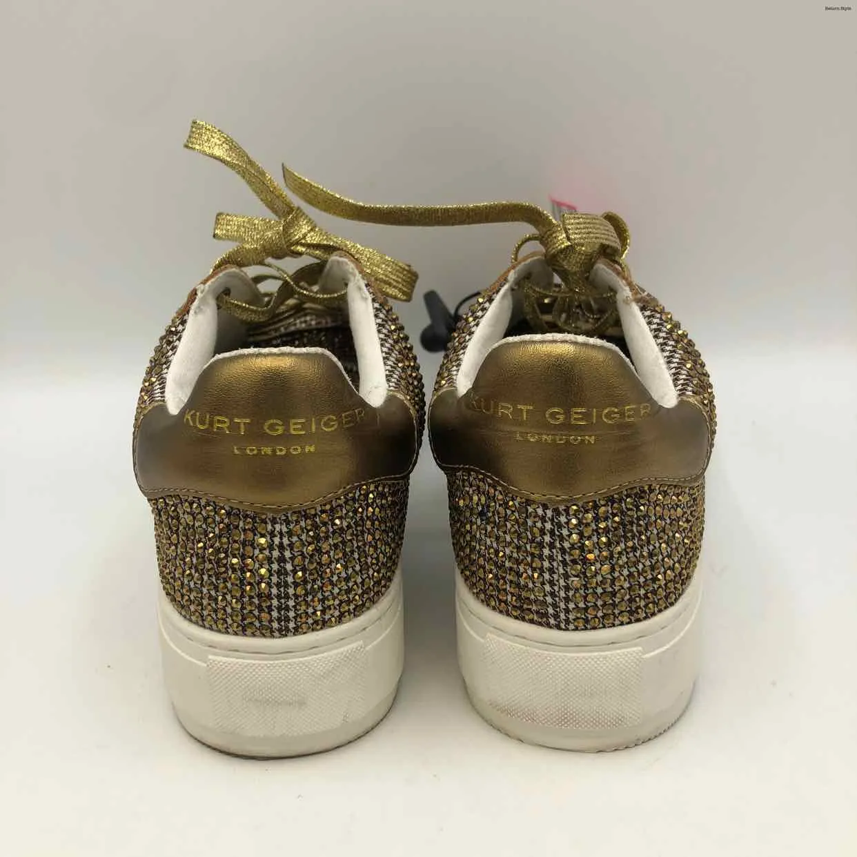 KURT GEIGER Gold White Crystal Sneaker Shoe Size 38.5 US: 8 Shoes