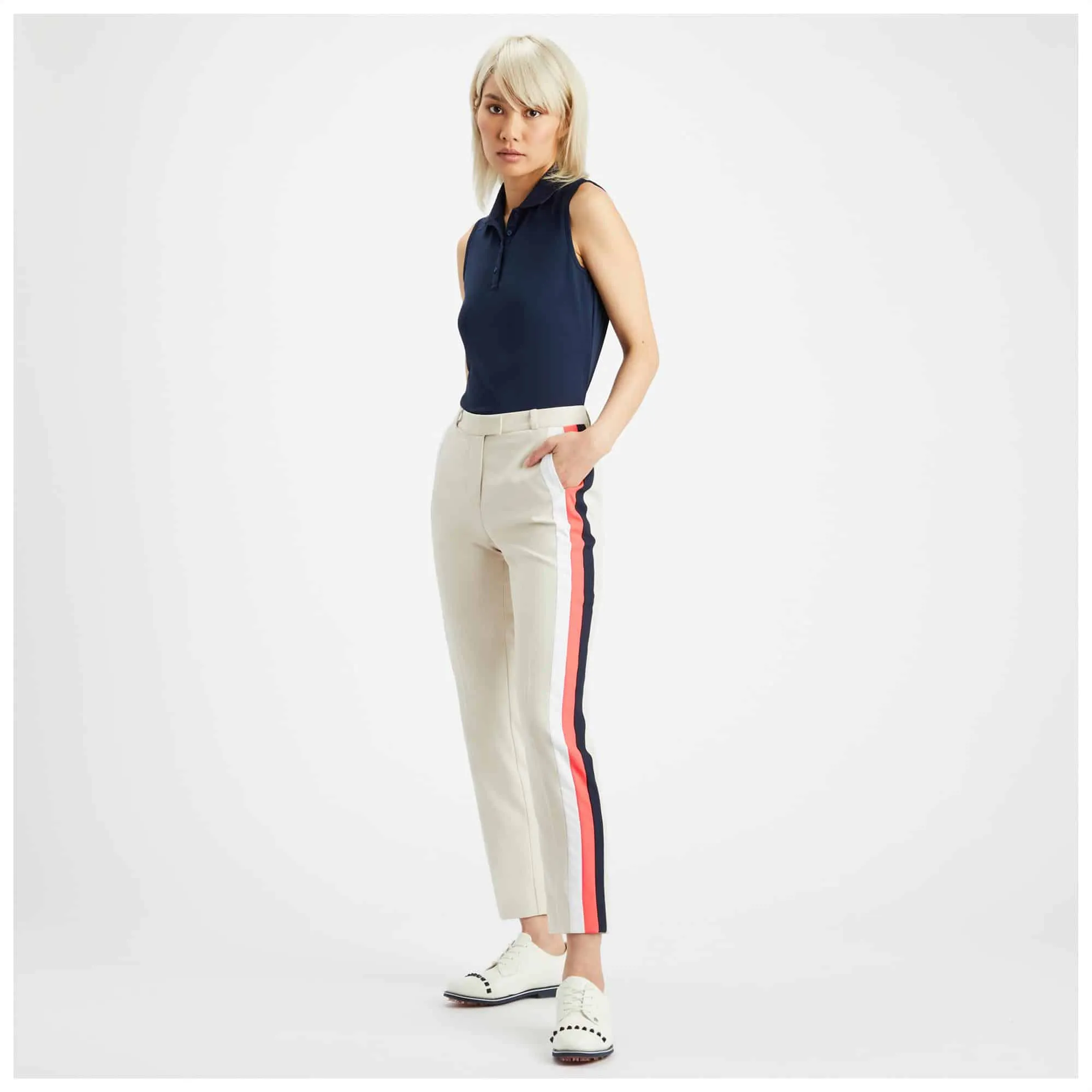 Ladies G/FORE Side Stripe Trousers Stone 27.5 Inch Leg