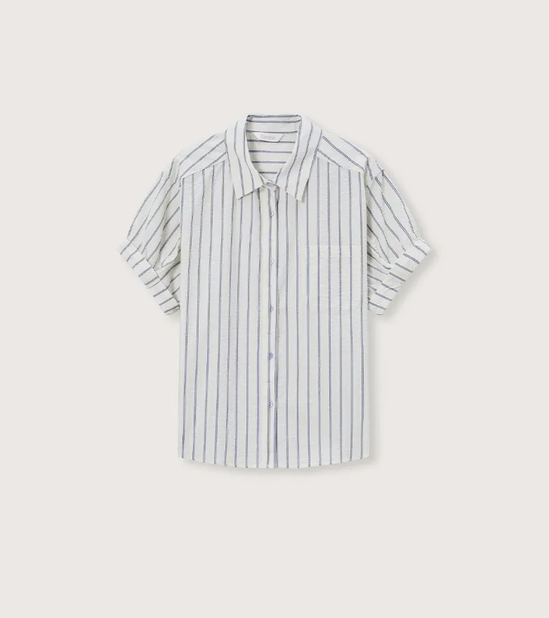 LENINA  |Stripes Casual Style Street Style Cotton Short Sleeves