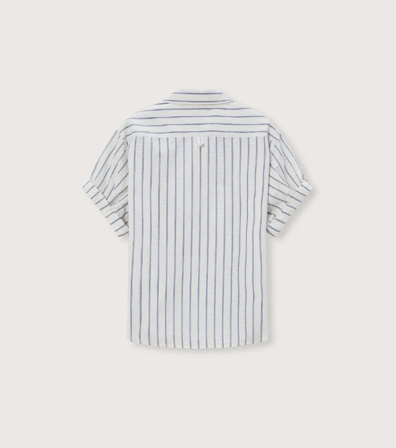 LENINA  |Stripes Casual Style Street Style Cotton Short Sleeves