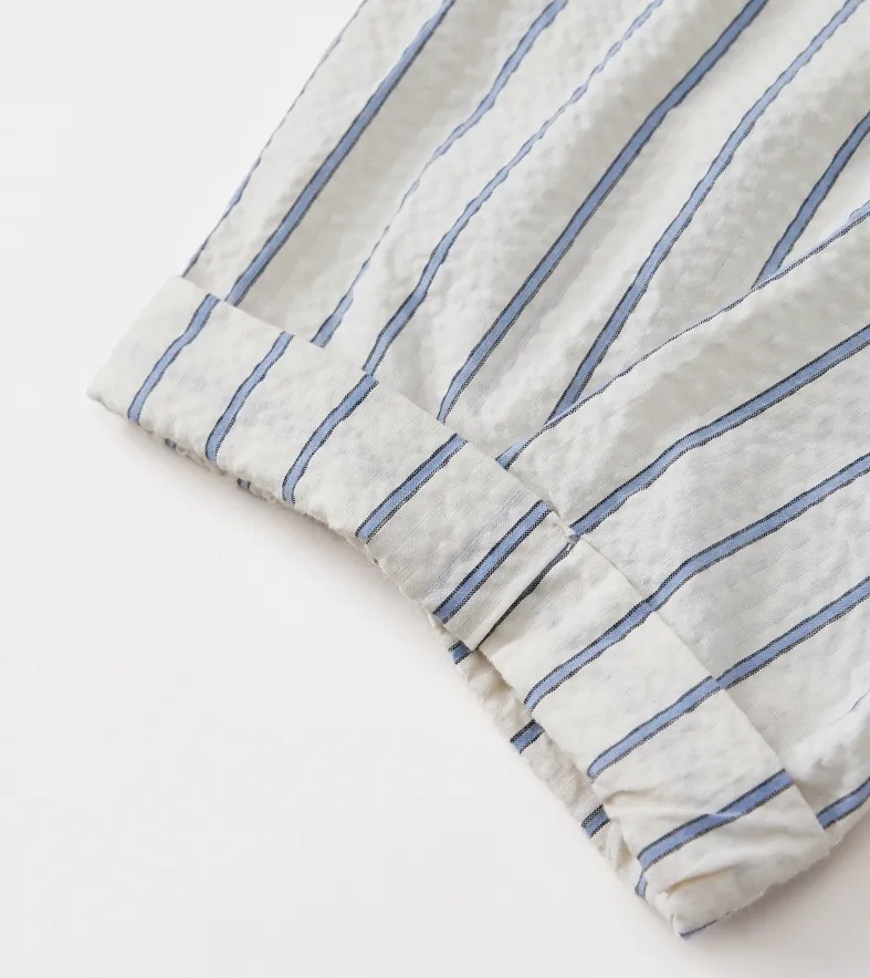 LENINA  |Stripes Casual Style Street Style Cotton Short Sleeves