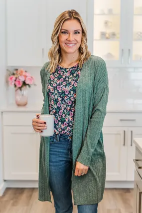 Life As We Know It Knit Cardigan- Sage