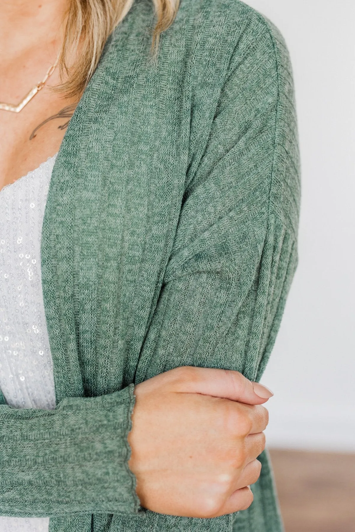 Life As We Know It Knit Cardigan- Sage