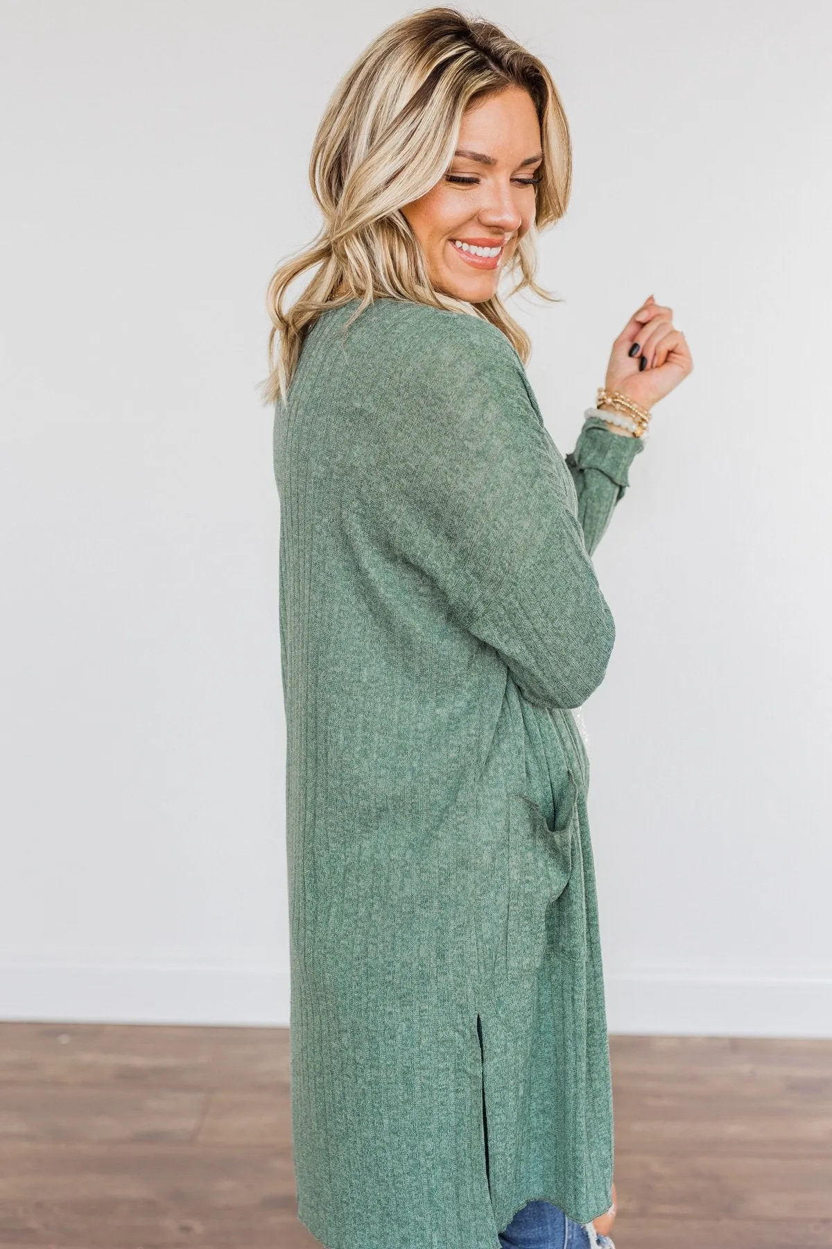 Life As We Know It Knit Cardigan- Sage