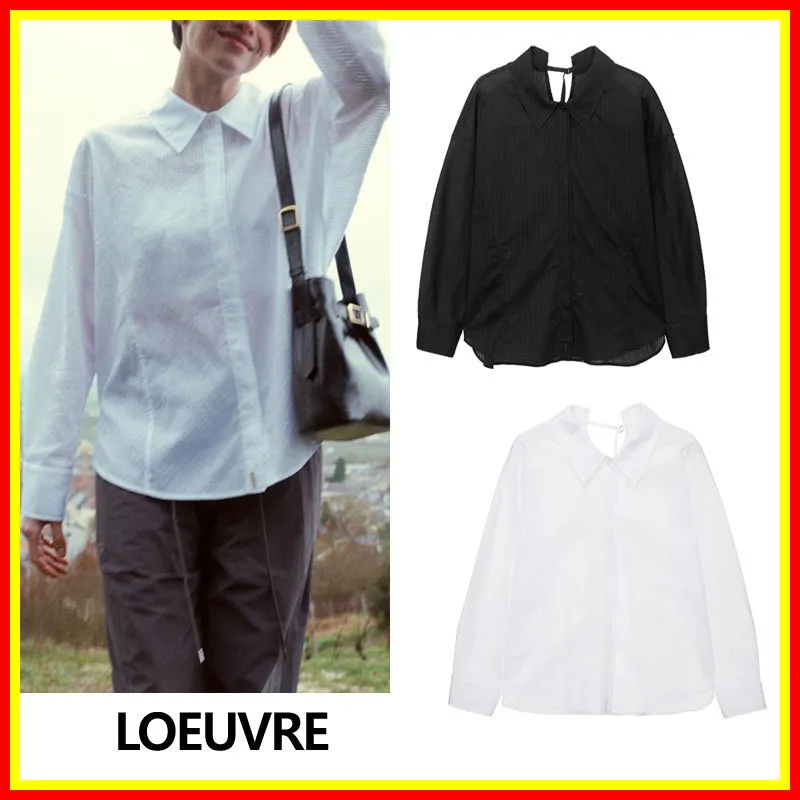 LOEUVRE  |Street Style Plain Cotton Shirts & Blouses