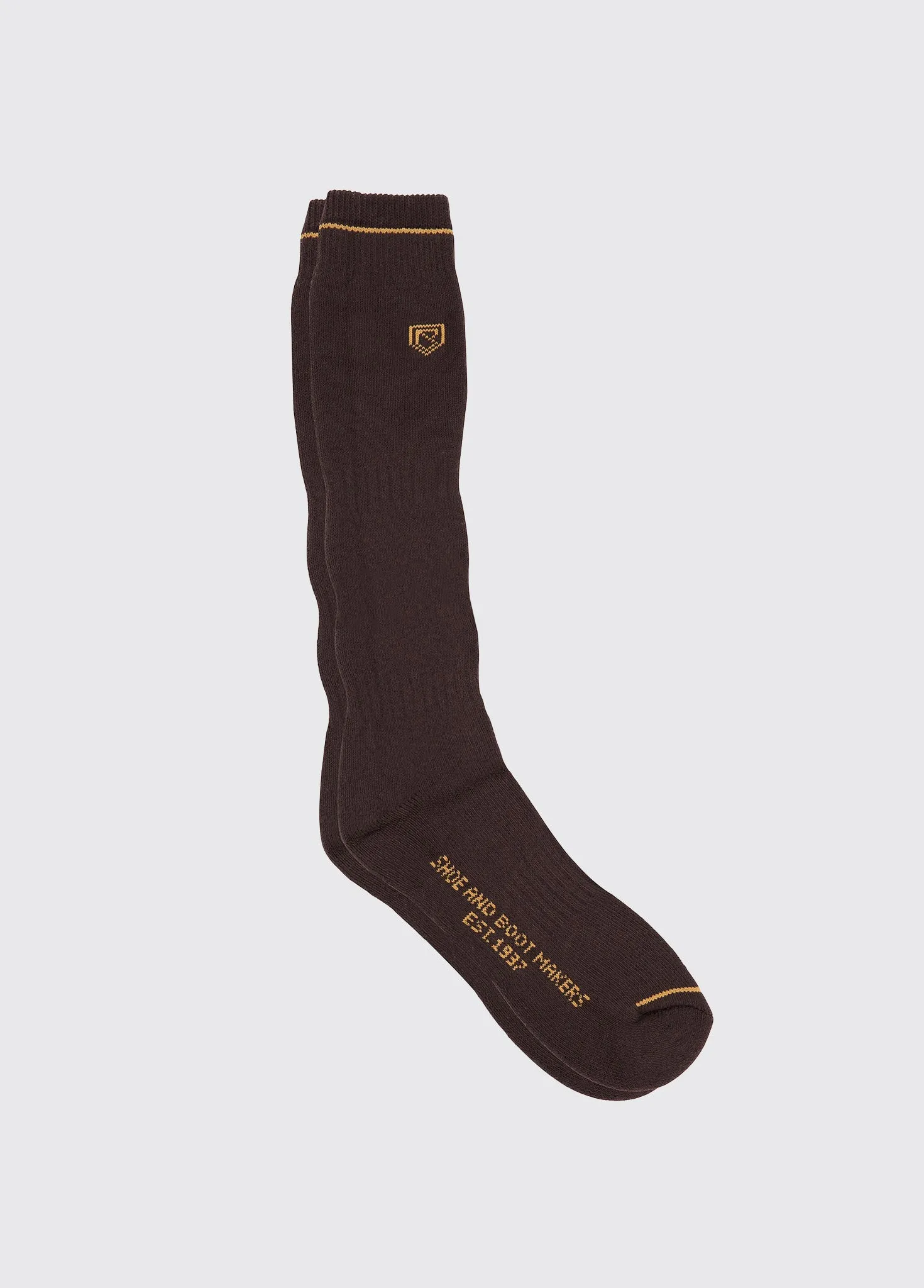 Long Mens Boot Socks - Brown