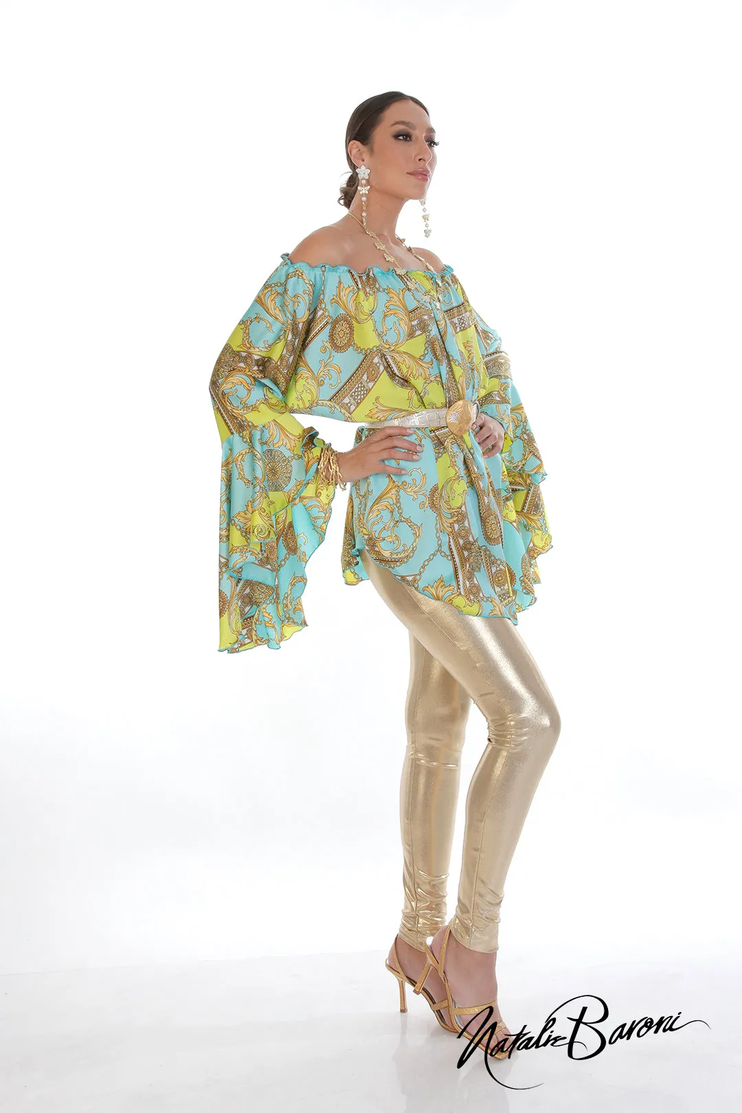 Long Silk Poetsleeve Top - Murano