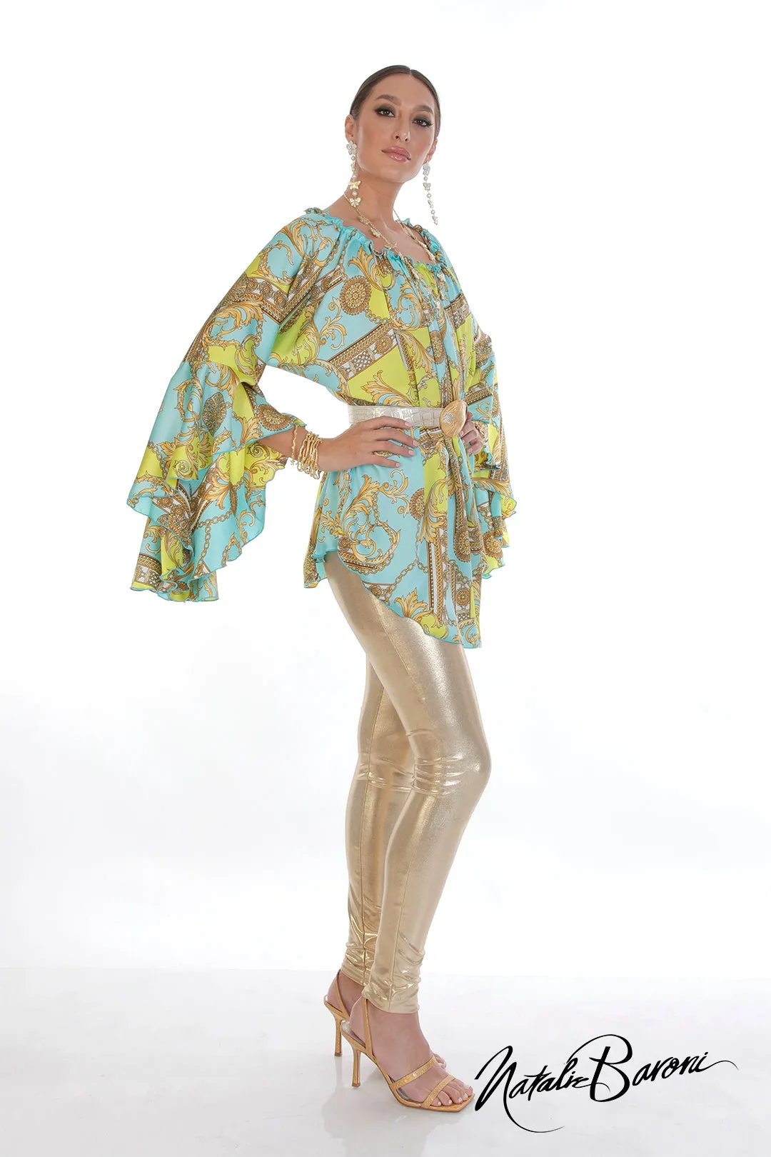 Long Silk Poetsleeve Top - Murano