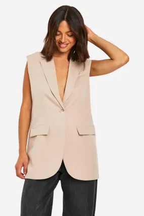 Longline Sleeveless Blazer