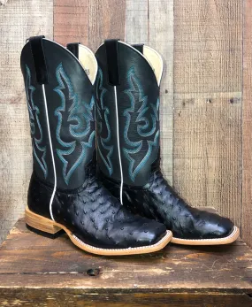 Macie Bean Full Quill Ostrich Western Boots - Black