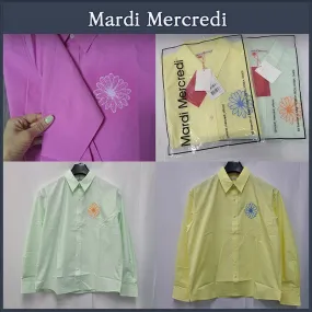 Mardi Mercredi  |Street Style Cotton Logo Shirts & Blouses