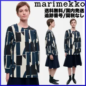 marimekko  |Casual Style Long Sleeves Cotton Office Style Elegant Style