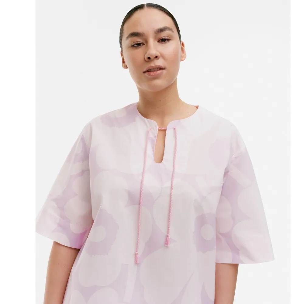 marimekko  |Flower Patterns Casual Style Cotton Short Sleeves