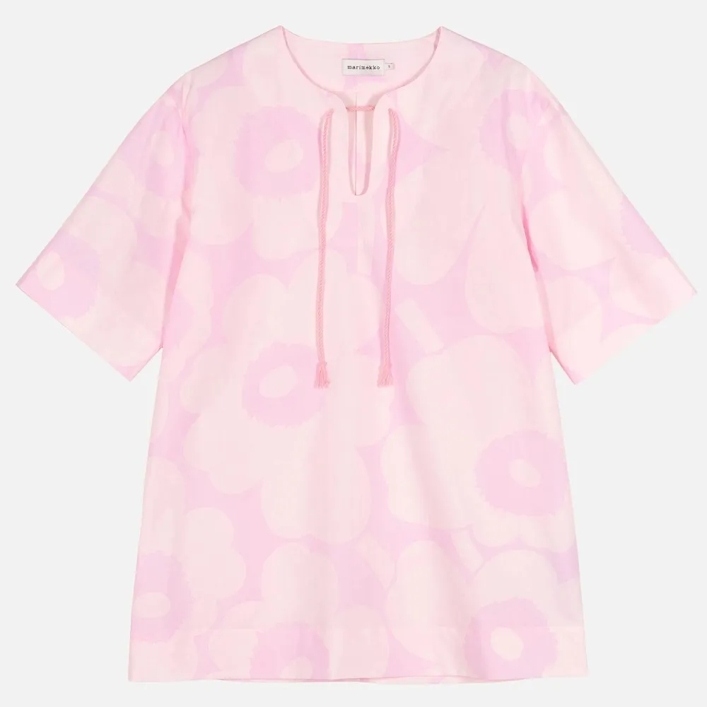 marimekko  |Flower Patterns Casual Style Cotton Short Sleeves